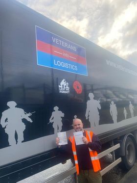 First of ten veterans starts work as HGV driver after Asda’s investment into Greater Manchester veterans’ charity